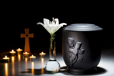Black urn - Funeral Service in Holtze NT